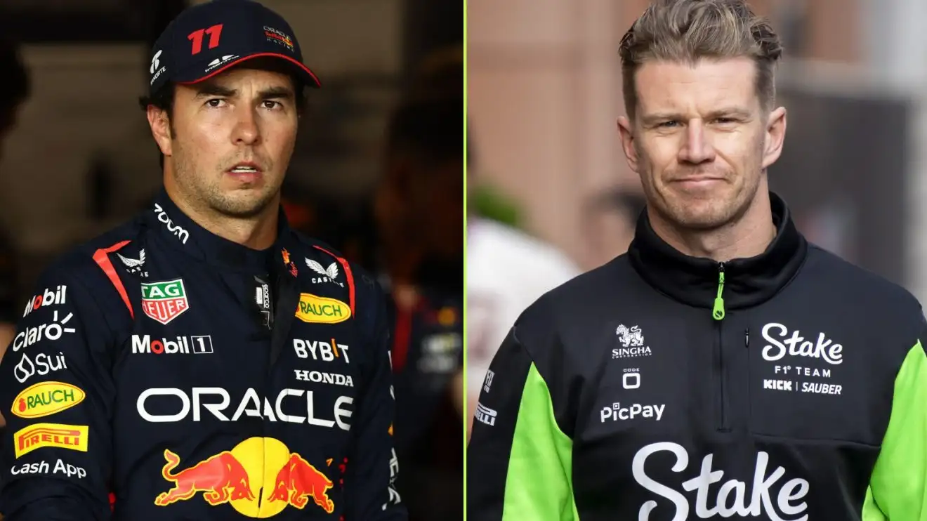 c-1120 On the left, former Red Bull driver Sergio Perez, and on the right, Nico Hulkenberg
