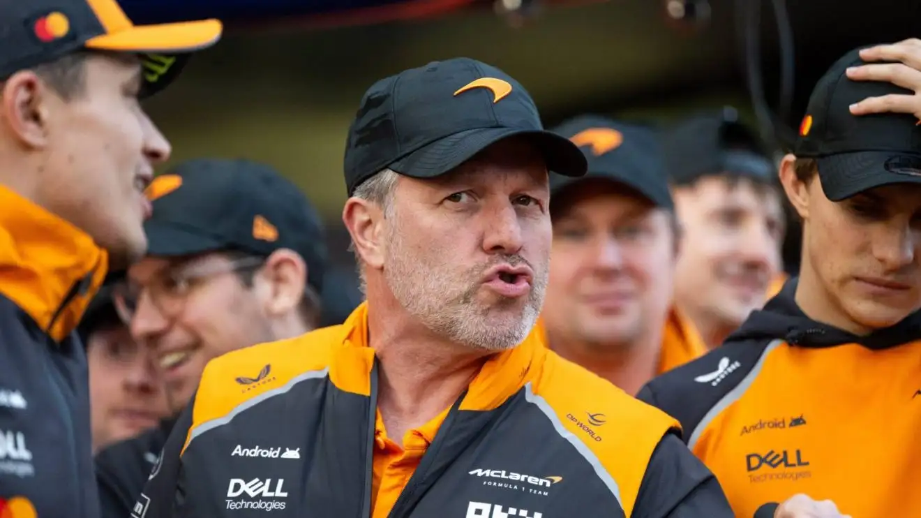 c-120 McLaren Racing CEO Zak Brown taking part in 2025 Australian Grand Prix victory celebrations