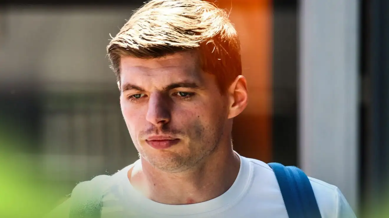 Red Bull driver Max Verstappen pictured in the paddock at the 2025 Spanish Grand Prix