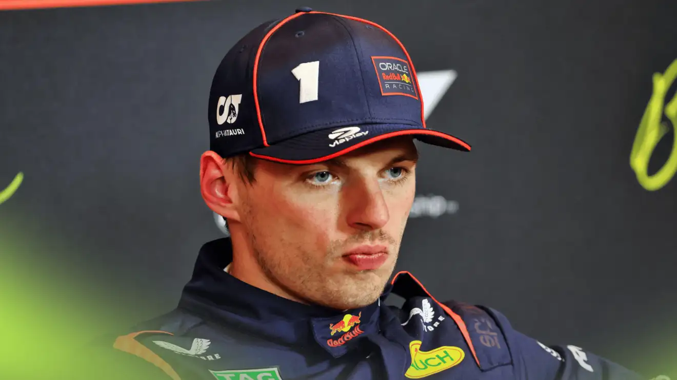 c-138 Max Verstappen looks annoyed in a press conference at the Spanish GP