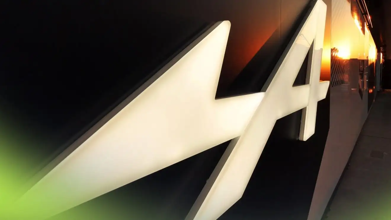 c-207 Alpine logo on display on the 2025 Chinese Grand Prix