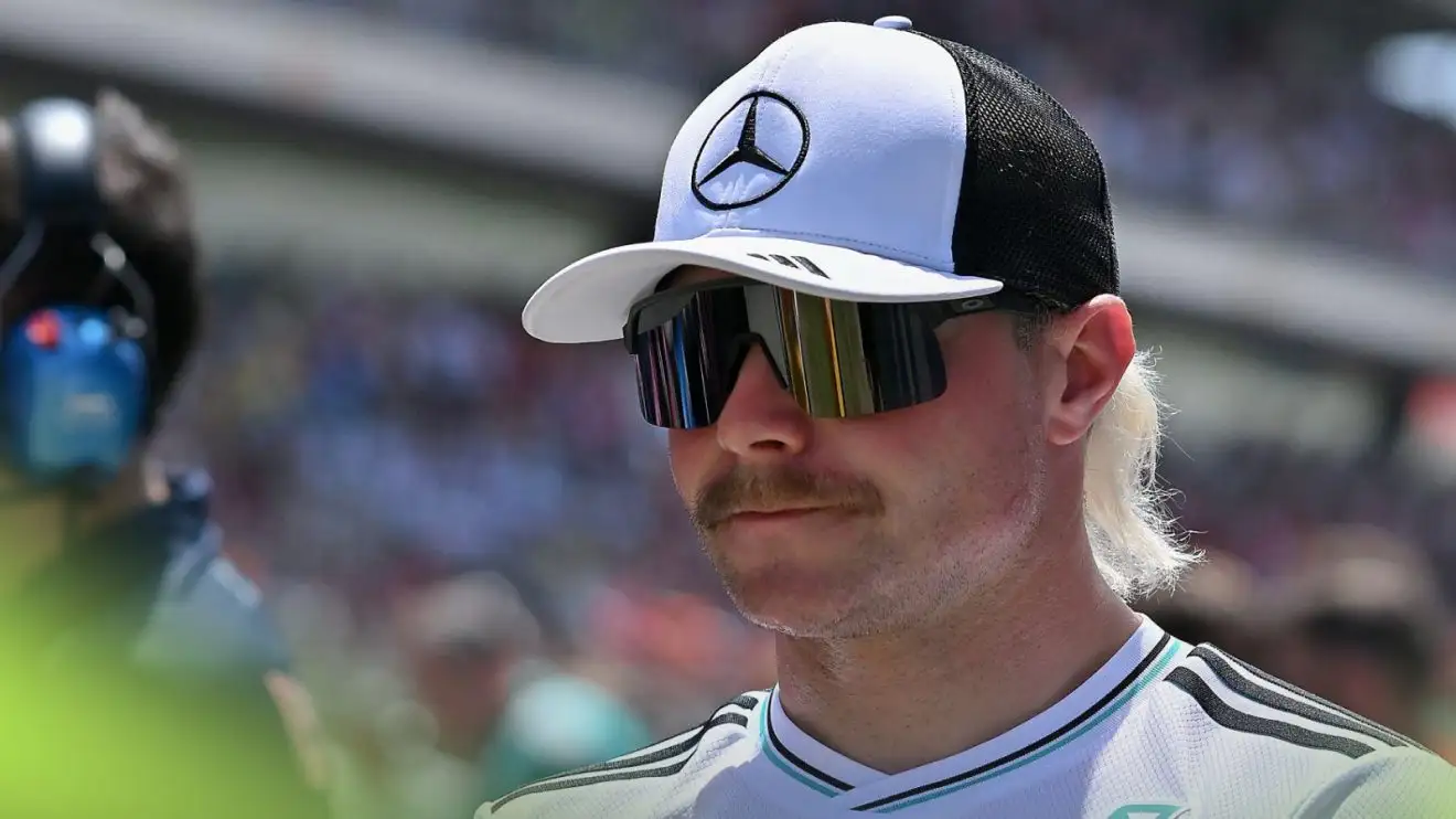 c-225 Valtteri Bottas in a Mercedes cap on the grid ahead of the Spanish Grand Prix.