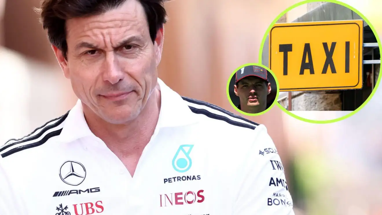 c-237 Toto Wolff, Max Verstappen and a taxi sign
