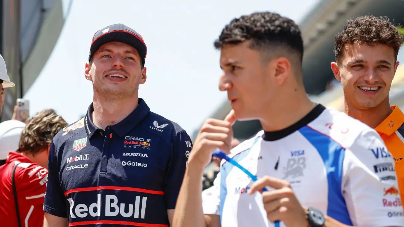 c-248 Isack Hadjar with Max Verstappen and Lando Norris