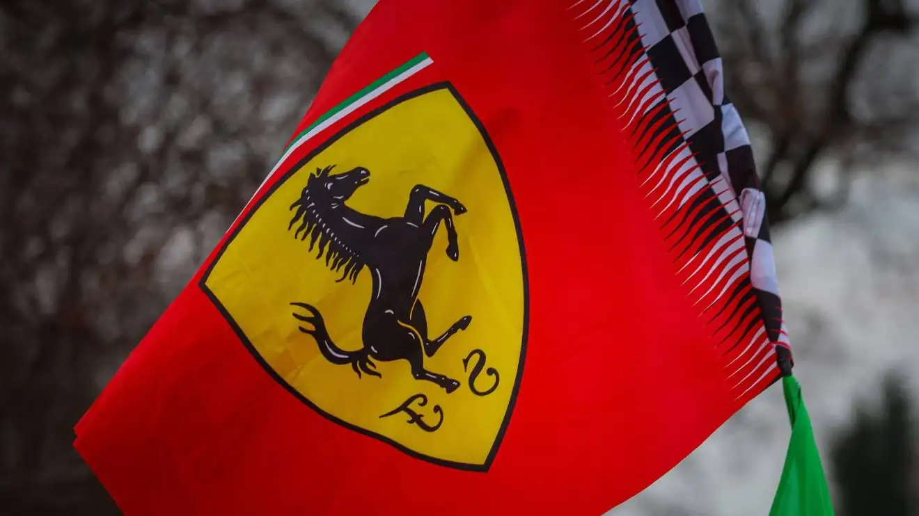 c-290 The Ferrari flag flown during an F1 2025 pre-season test at Fiorano