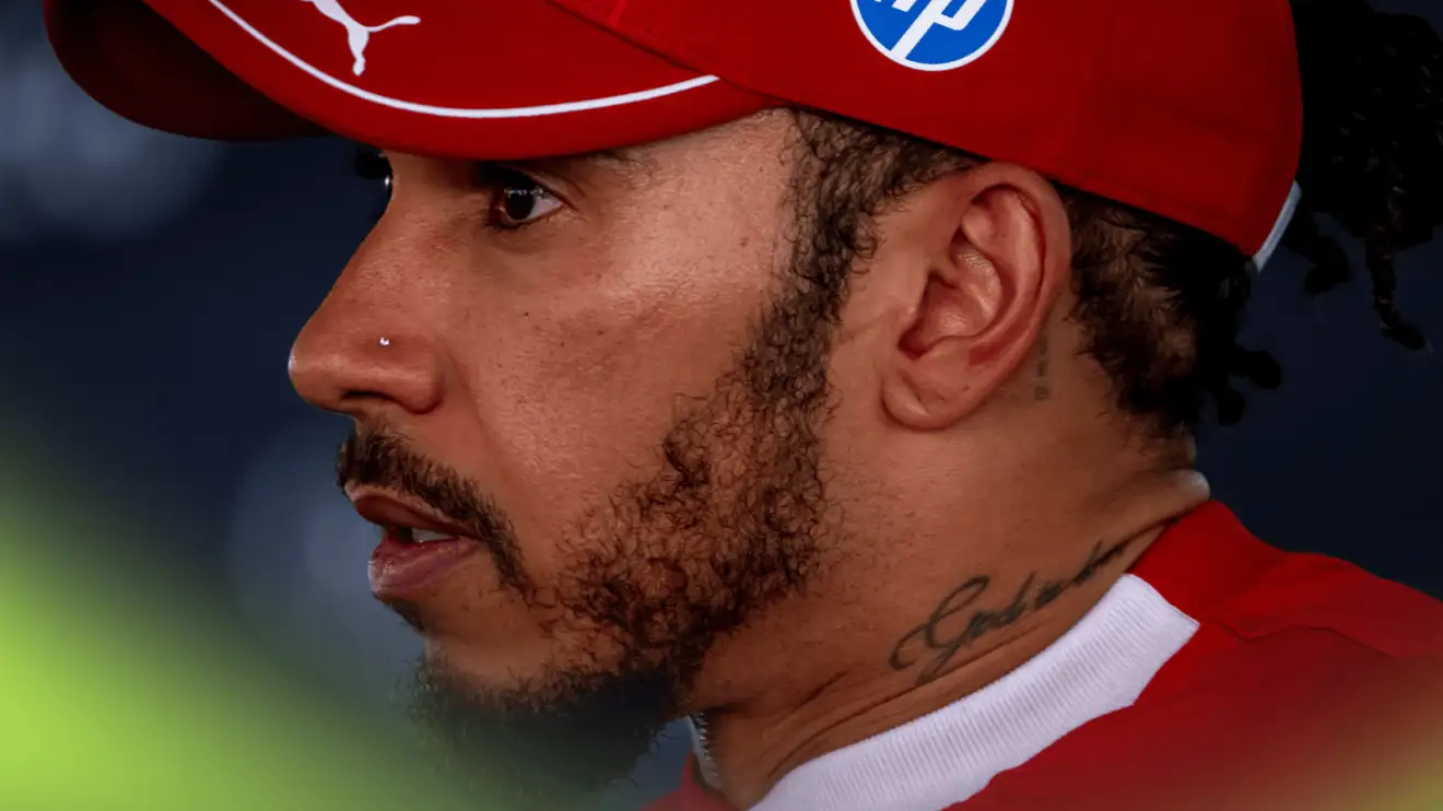 c-366 A side-profile shot of Lewis Hamilton