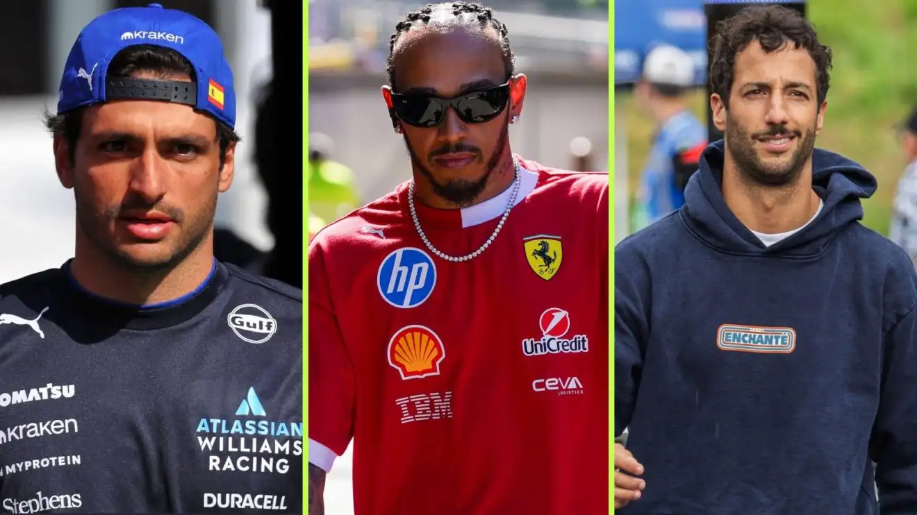 c-459 From left to right, Carlos Sainz, Lewis Hamilton and Daniel Ricciardo