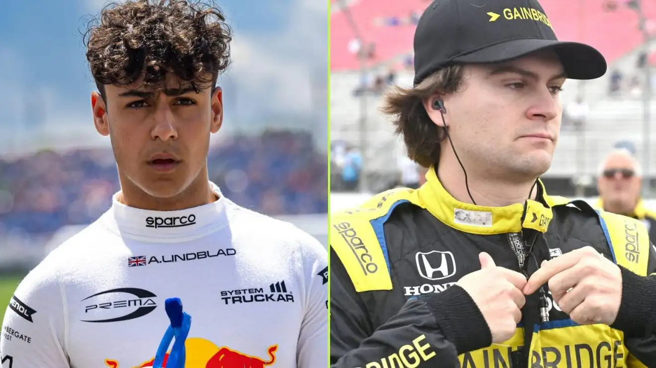 c-510 Red Bull junior Arvid Lindblad and IndyCar star Colton Herta