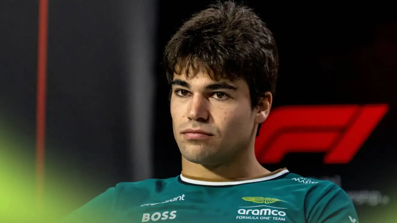 c-560 Lance Stroll looking moody in an FIA press conference
