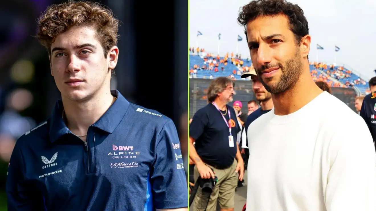 c-608 On the left Alpine's Franco Colapinto, and on the right former F1 driver Daniel Ricciardo