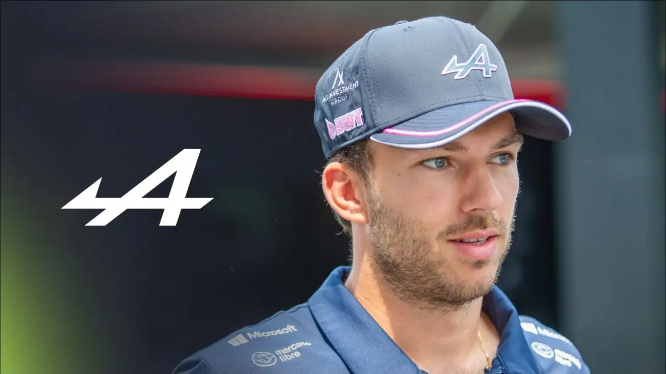 c-743 The Alpine logo and Pierre Gasly