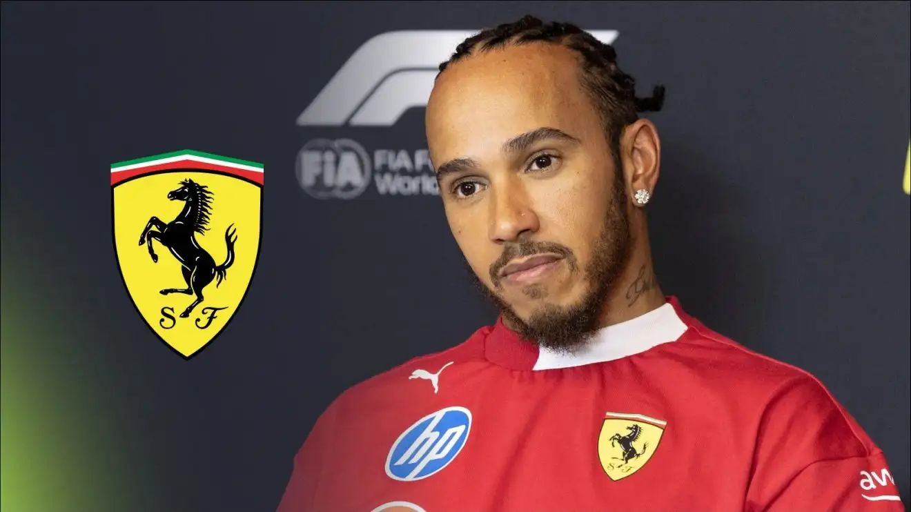 c-746 Lewis Hamilton and the Ferrari logo