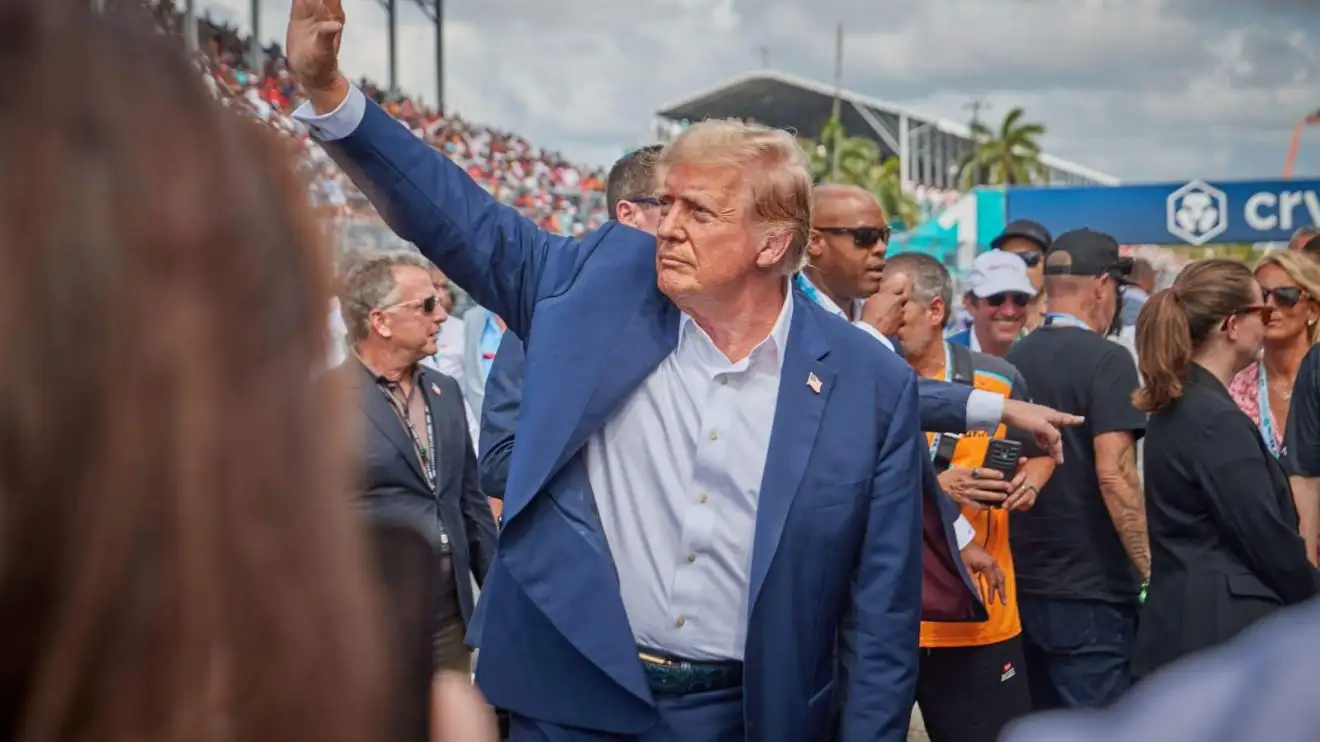 c-766 Donald Trump visited the F1 grid in Miami last season.