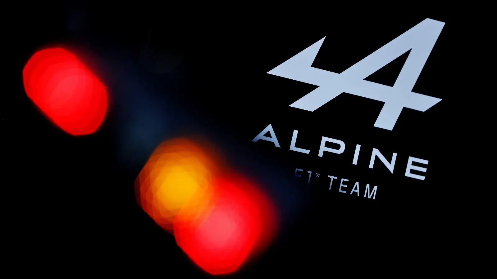 c-826 The Alpine logo during the Bahrain Grand Prix.