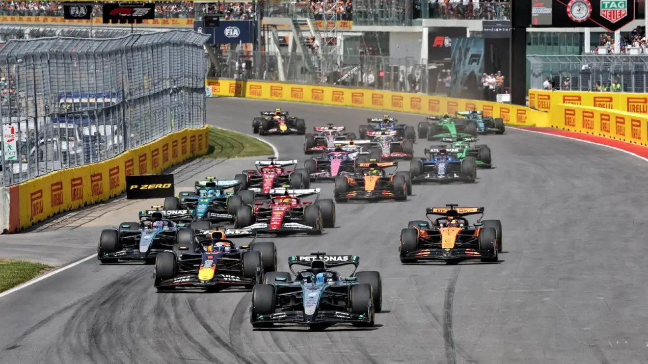 c-829 The race start of the 2025 Canadian Grand Prix.