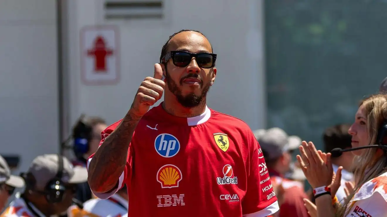 Lewis Hamilton in the paddock in Canada.