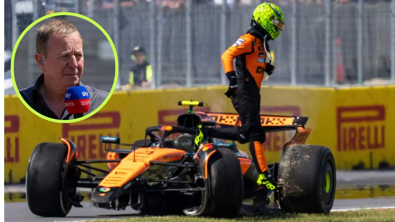 c-970 Martin Brundle and Lando Norris' crashed McLaren