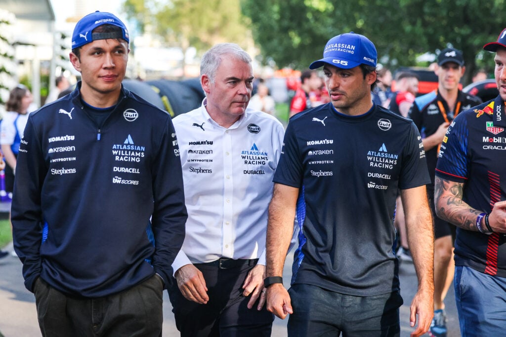 gettyimages-2205023481-1024x683-1 Alex Albon and Carlos Sainz walking in the paddock at the 2025 Australian Grand Prix