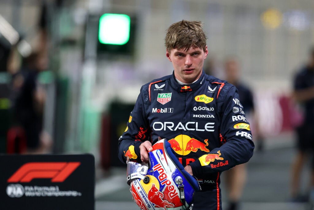gettyimages-2211025928-1024x683-1 Red Bull driver Max Verstappen reacts after scoring pole for the 2025 Saudi Arabian Grand Prix