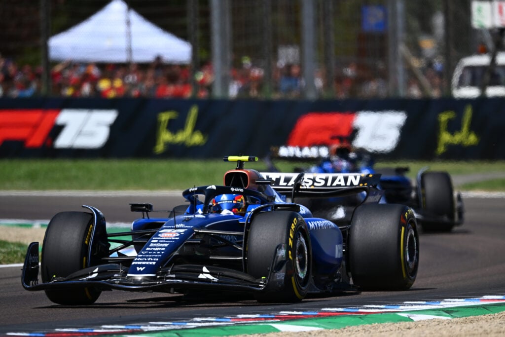 gettyimages-2215739482-1024x683-1 Williams Racing driver Carlos Sainz followed by teammate Alex Albon at the Emilia Romagna Grand Prix