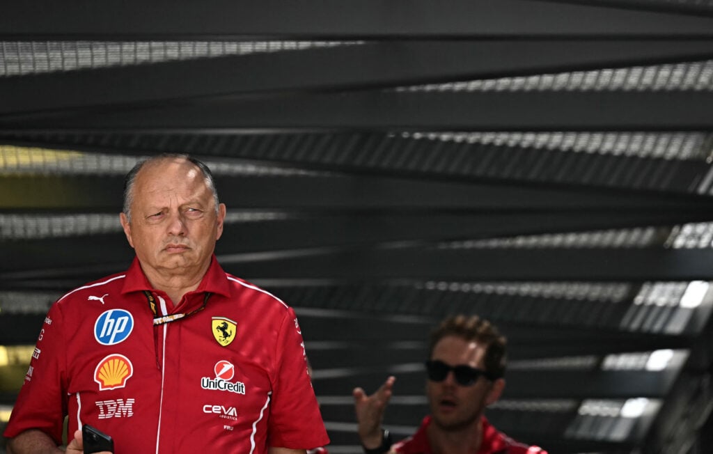 gettyimages-2216048205-1024x652-1 Ferrari team principal Fred Vasseur arriving at a press conference at the Monaco Grand Prix