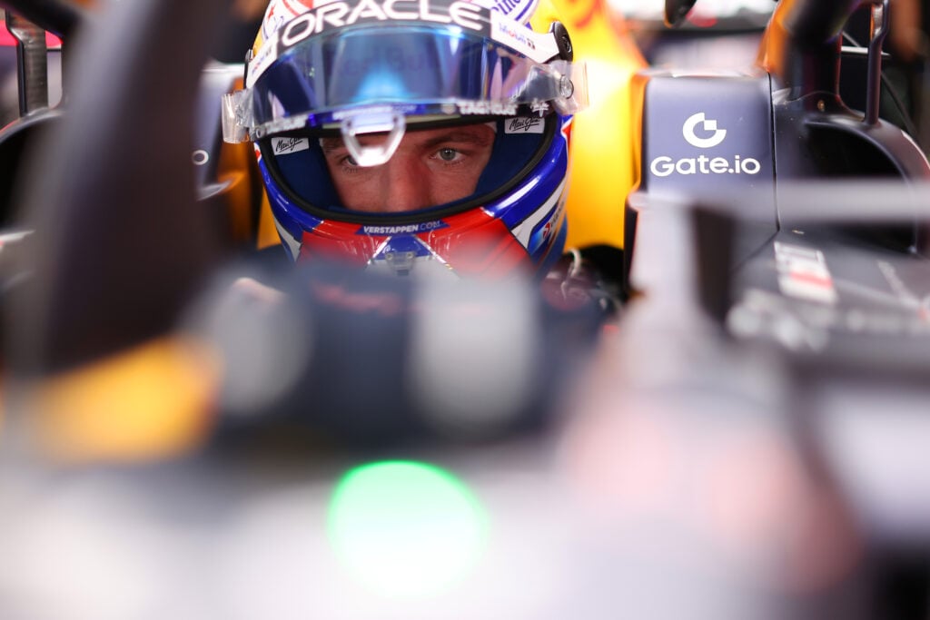 Red Bull driver Max Verstappen in his car during qualifying for the 2025 F1 Spanish Grand Prix