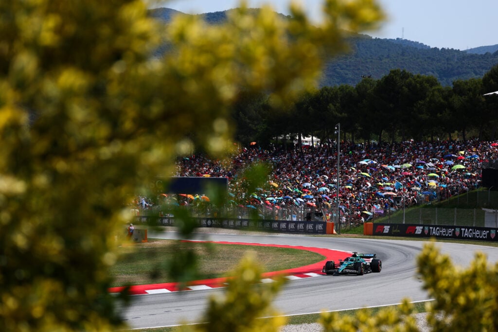 gettyimages-2217964180-1024x683-1 Aston Martin driver Lance Stroll on track during qualifying for the 2025 F1 Spanish Grand Prix