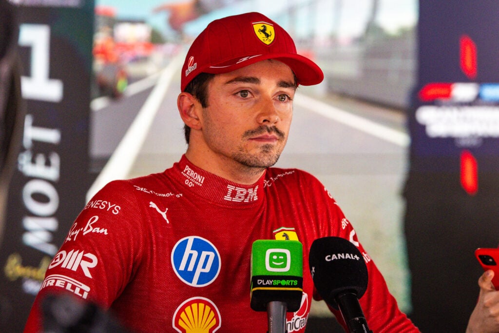 gettyimages-2217968448-1-1024x683-1 Ferrari driver Charles Leclerc speaks to the media after qualifying for the 2025 F1 Spanish Grand Prix