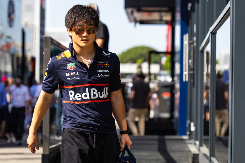 gettyimages-2218064028-1024x683-1 Yuki Tsunoda walking into the paddock at the 2025 Spanish Grand Prix