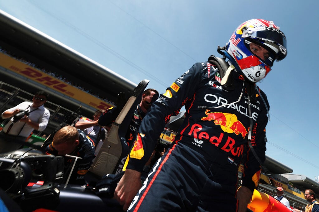 gettyimages-2218085186-1024x683-1 Red Bull driver Max Verstappen on the grid for the 2025 F1 Spanish Grand Prix