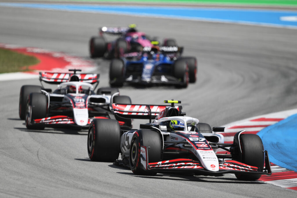 Haas driver Oliver Bearman on track during the 2025 F1 Spanish Grand Prix