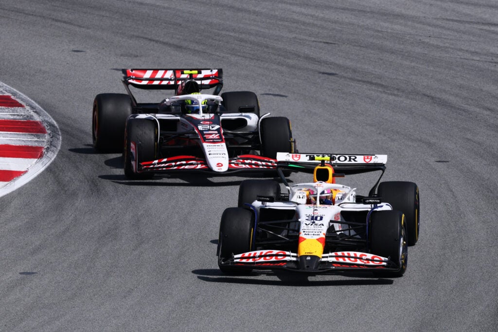 gettyimages-2218101240-1024x684-1 Haas driver Oliver Bearman follows Liam Lawson of Racing Bulls during the 2025 F1 Spanish Grand Prix