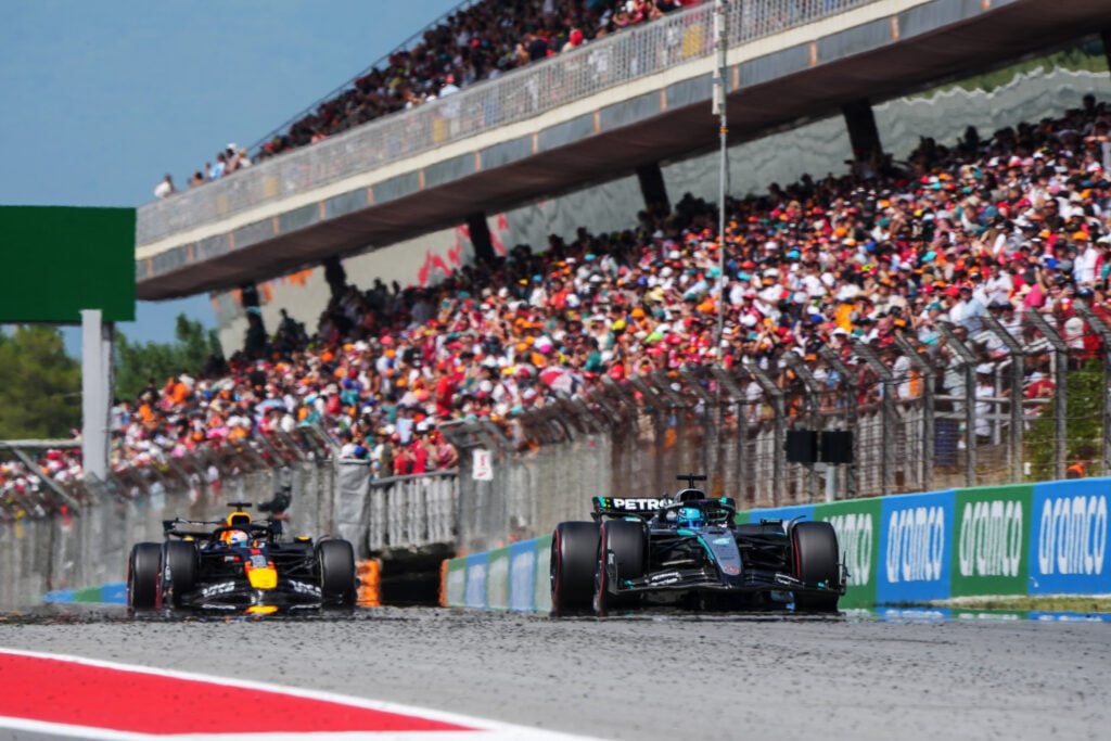 gettyimages-2218109540-1024x683-2 Max Verstappen of Red Bull Racing chases George Russell at the 2025 Spanish Grand Prix