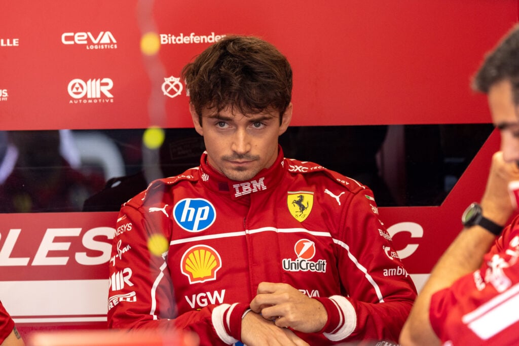 gettyimages-2219467334-1024x683-1 Ferrari driver Charles Leclerc in the garage before 2025 F1 Canadian Grand Prix qualifying