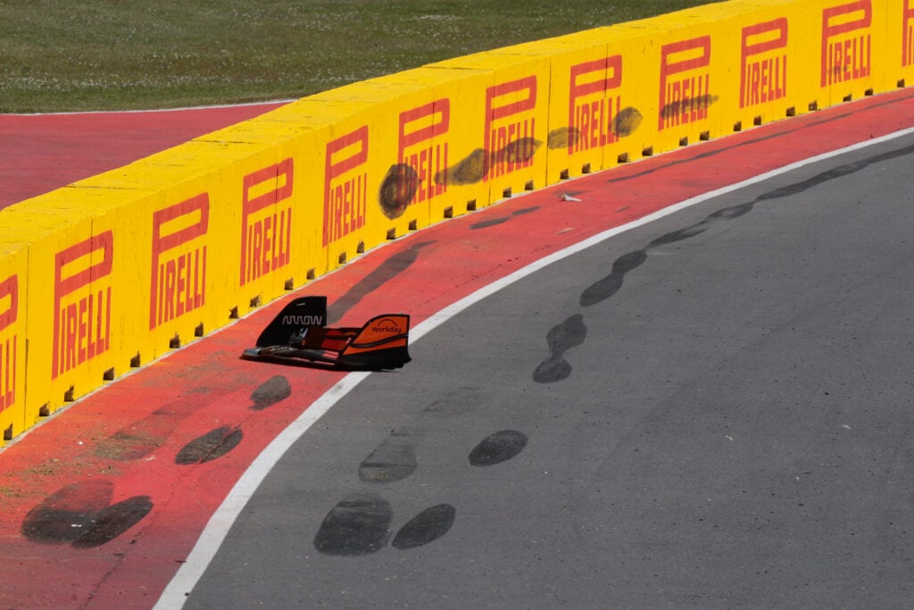 gettyimages-2219627968-1024x683-1 Aftermath of the collision between Lando Norris and Oscar Piastri in 2025 Canadian GP.