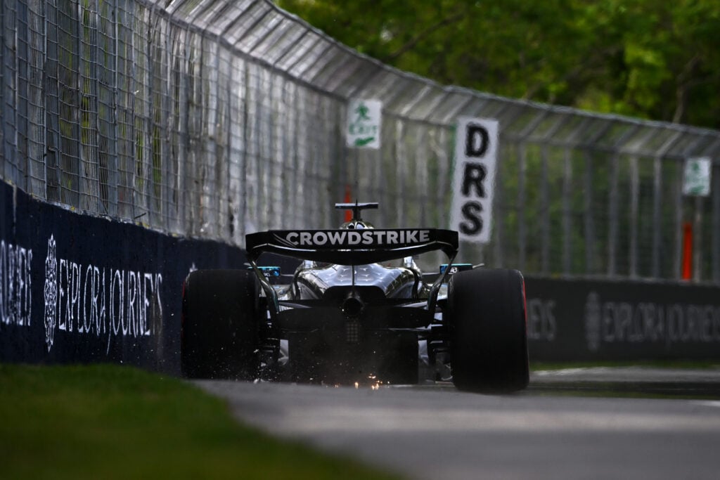 Mercedes driver George Russell on track during FP3 for the 2025 F1 Canadian Grand Prix