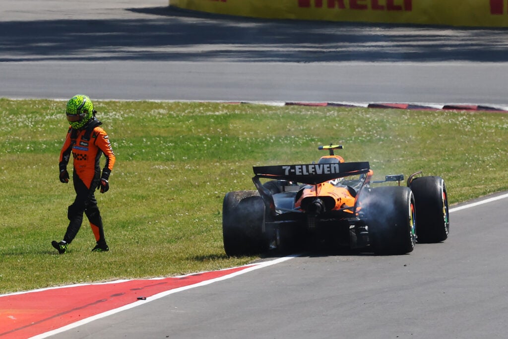 gettyimages-2220294714-1024x683-1 Lando Norris collides with Oscar Piastri in the 2025 Canadian Grand Prix.