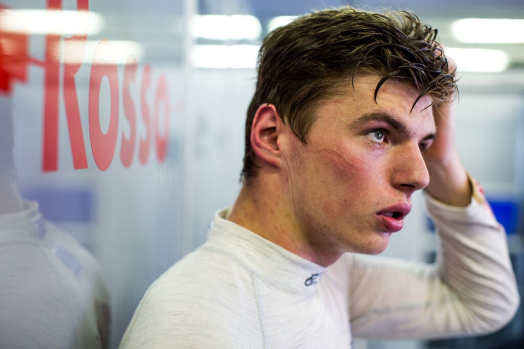 gettyimages-481782298-1024x683-1 Toro Rosso rookie Max Verstappen in the garage at the 2015 F1 Hungarian Grand Prix