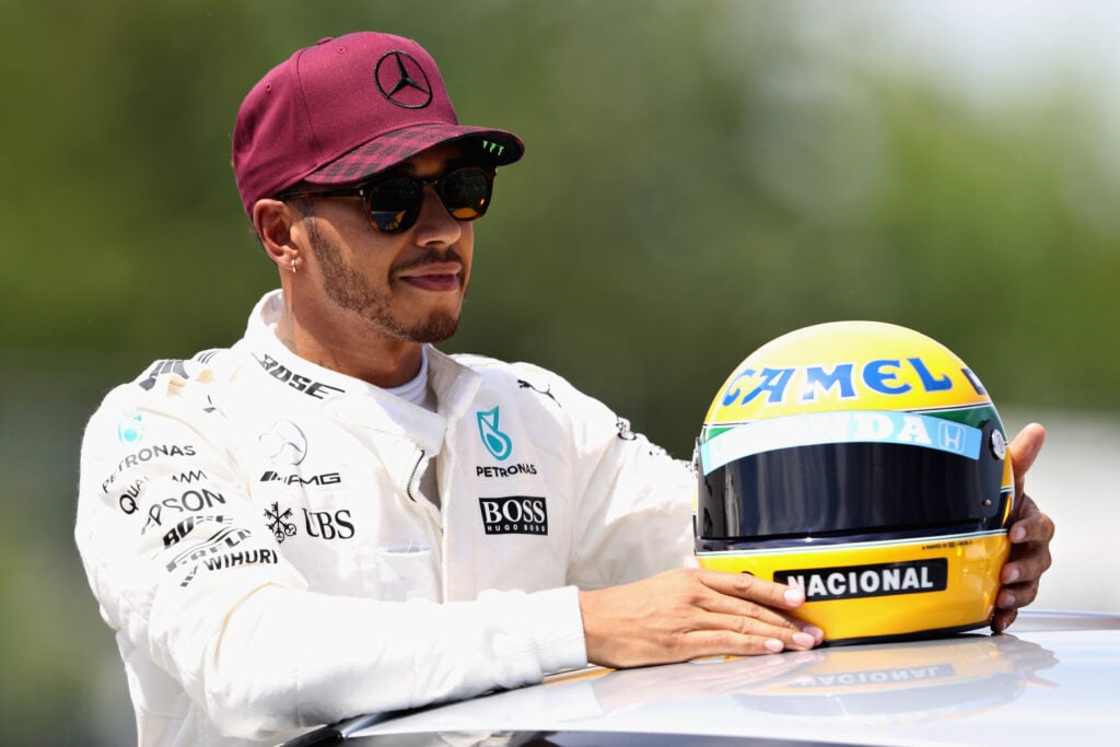 gettyimages-694584396-1024x683-1 Lewis Hamilton gifted race-worn Ayrton Senna helmet after 2017 Canadian Grand Prix Qualifying.
